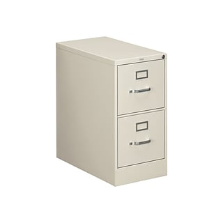 HON 310 Series 2-Drawer Vertical File Cabinet, Locking, Letter, Putty/Beige, 26.5D (HON312PL)