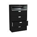 HON Brigade 600 Series 5-Drawer Lateral File Cabinet, Locking, Letter/Legal, Black, 42W (HON695LP)