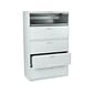HON Brigade 600 Series 5-Drawer Lateral File Cabinet, Locking, Letter/Legal, Gray, 42"W (H695.L.Q)