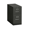 HON 310 Series 2-Drawer Vertical File Cabinet, Locking, Letter, Black, 26.5D (HON312PP)