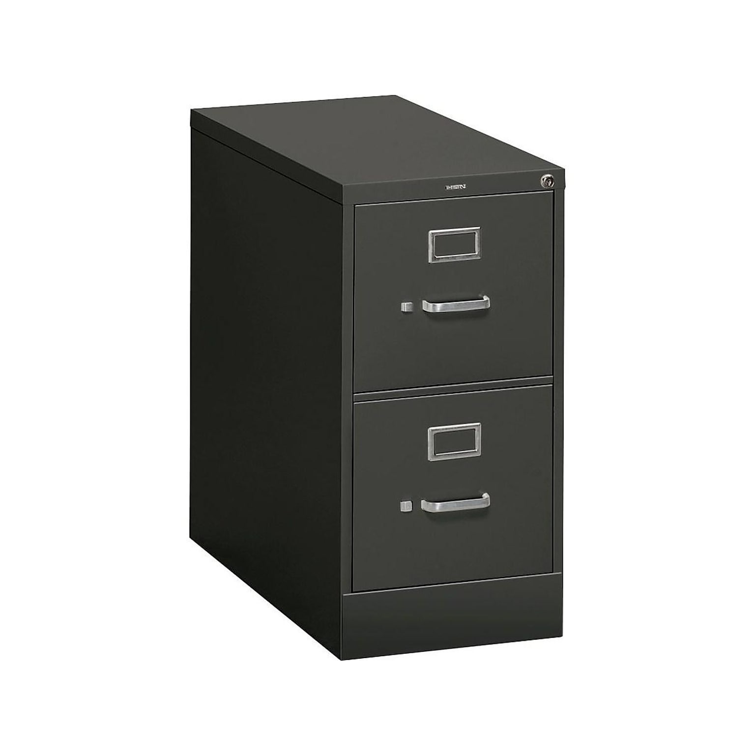 HON 310 Series 2-Drawer Vertical File Cabinet, Letter Size, Lockable, 29H x 15W x 26.5D, Black (HON312PP)