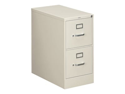 HON 310 Series 2-Drawer Vertical File Cabinet, Letter Size, Lockable, 29H x 15W x 26.5D, Light Gr