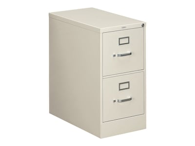 HON 310 Series 2-Drawer Vertical File Cabinet, Letter Size, Lockable, Gray, 26.5D (H312.P.Q)