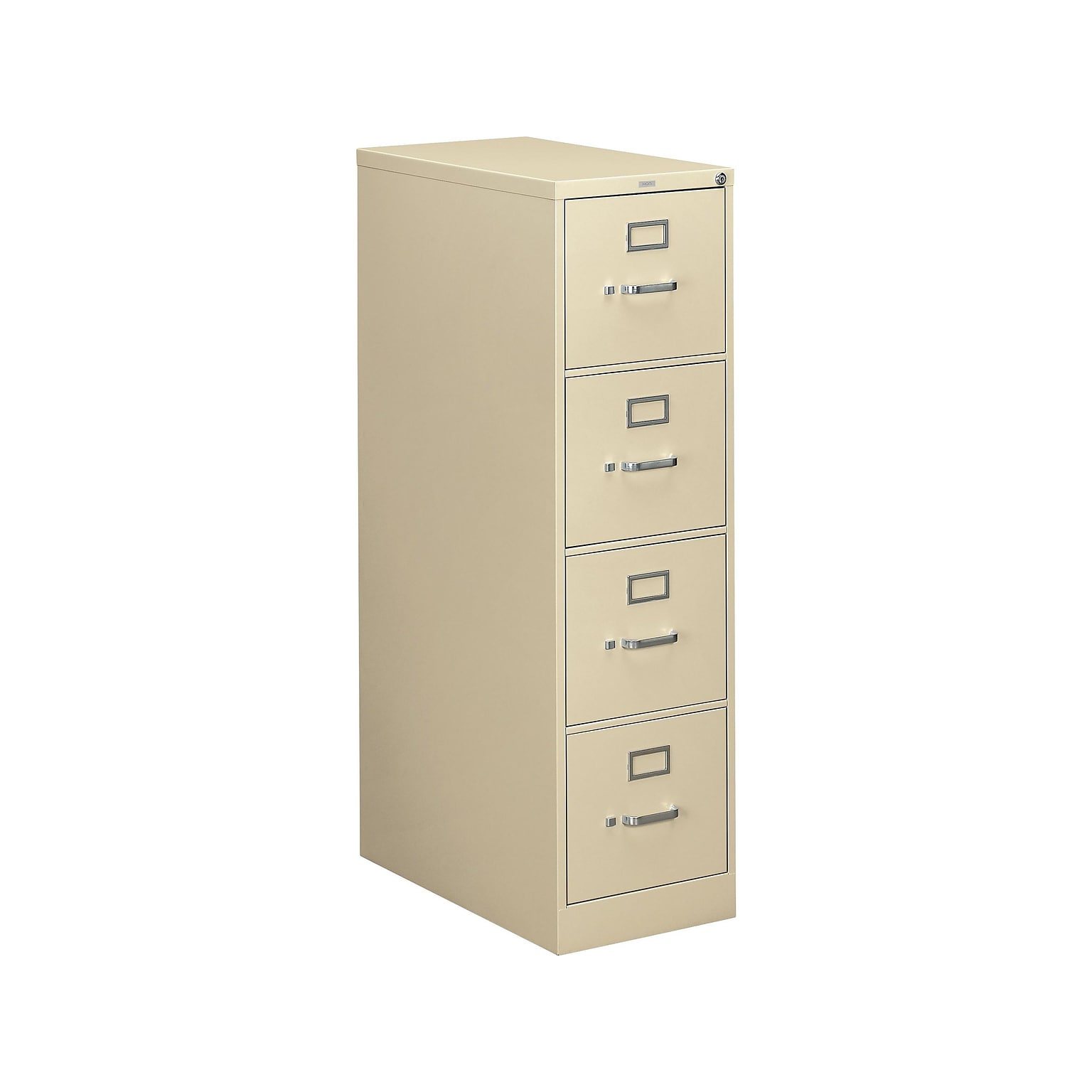 HON 310 Series 4-Drawer Vertical File Cabinet, Letter Size, Lockable, 52H x 15W x 26.5D, Putty (HON314PL)