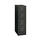 HON 310 Series 4-Drawer Vertical File Cabinet, Locking, Letter, Black, 26.5"D (H314.P.P)