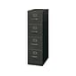 HON 310 Series 4-Drawer Vertical File Cabinet, Letter Size, Lockable, 52"H x 15"W x 26.5"D, Black (HON314PP)