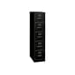 HON 310 Series 5-Drawer Vertical File Cabinet, Letter Size, Lockable, 60"H x 15"W x 26.5"D, Black (HON315PP)