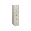 HON 310 Series 5-Drawer Vertical File Cabinet, Letter Size, Lockable, 60H x 15W x 26.5D, Light Gr