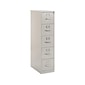 HON 310 Series 5-Drawer Vertical File Cabinet, Letter Size, Lockable, 60"H x 15"W x 26.5"D, Light Gray (HON315PQ)