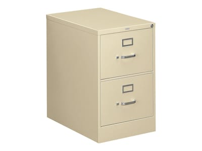 HON 310 Series 2-Drawer Vertical File Cabinet, Legal Size, Lockable, 29H x 18.25W x 26.5D, Putty