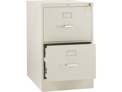 HON 310 Series 2-Drawer Vertical File Cabinet, Legal Size, Lockable, 29"H x 18.25"W x 26.5"D, Putty (HON312CPL)