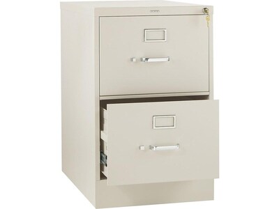 HON 310 Series 2-Drawer Vertical File Cabinet, Legal Size, Lockable, 29H x 18.25W x 26.5D, Putty