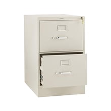 HON 310 Series 2-Drawer Vertical File Cabinet, Legal Size, Lockable, 29H x 18.25W x 26.5D, Putty