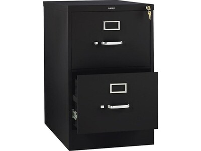 HON 310 Series 2-Drawer Vertical File Cabinet, Legal Size, Lockable, 29"H x 18.25"W x 26.5"D, Black (HON312CPP)