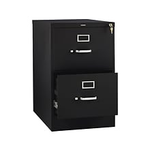 HON 310 Series 2-Drawer Vertical File Cabinet, Legal Size, Lockable, 29H x 18.25W x 26.5D, Black