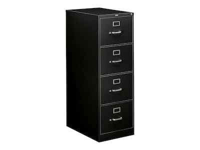 HON 310 Series 4-Drawer Vertical File Cabinet, Legal Size, Lockable, 52H x 18.25W x 26.5D, Black