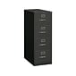 HON 310 Series 4-Drawer Vertical File Cabinet, Legal Size, Lockable, 52"H x 18.25"W x 26.5"D, Black (HON314CPP)