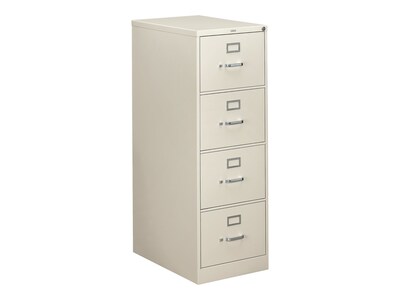 HON 310 Series 4-Drawer Vertical File Cabinet, Legal Size, Lockable, 52H x 18.25W x 26.5D, Light