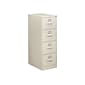 HON 310 Series 4-Drawer Vertical File Cabinet, Legal Size, Lockable, 52"H x 18.25"W x 26.5"D, Light Gray (HON314CPQ)