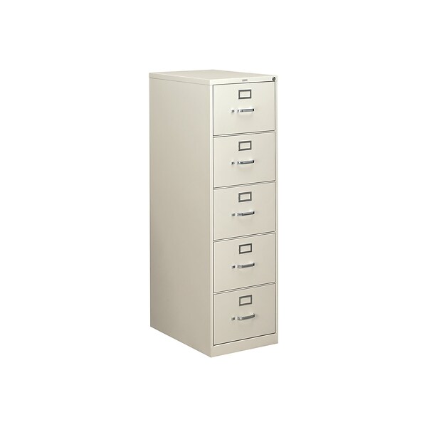 HON 310 Series 5-Drawer Vertical File Cabinet, Locking, Legal, Gray, 26.5D (H315C.P.Q)