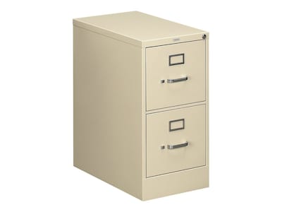 HON 510 Series 2-Drawer Vertical File Cabinet, Letter Size, Lockable, 29H x 15W x 25D, Putty (HON