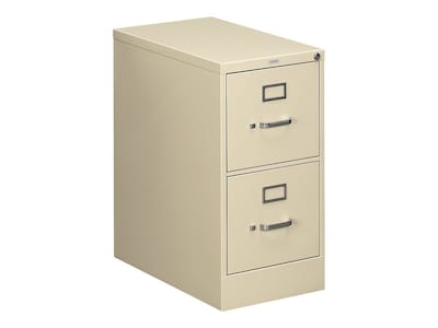 HON 510 Series 2-Drawer Vertical File Cabinet, Locking, Letter, Putty/Beige, 25D (HON512PL)