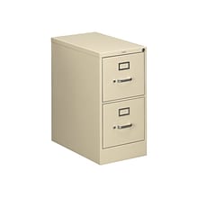 HON 510 Series 2-Drawer Vertical File Cabinet, Locking, Letter, Putty/Beige, 25D (HON512PL)