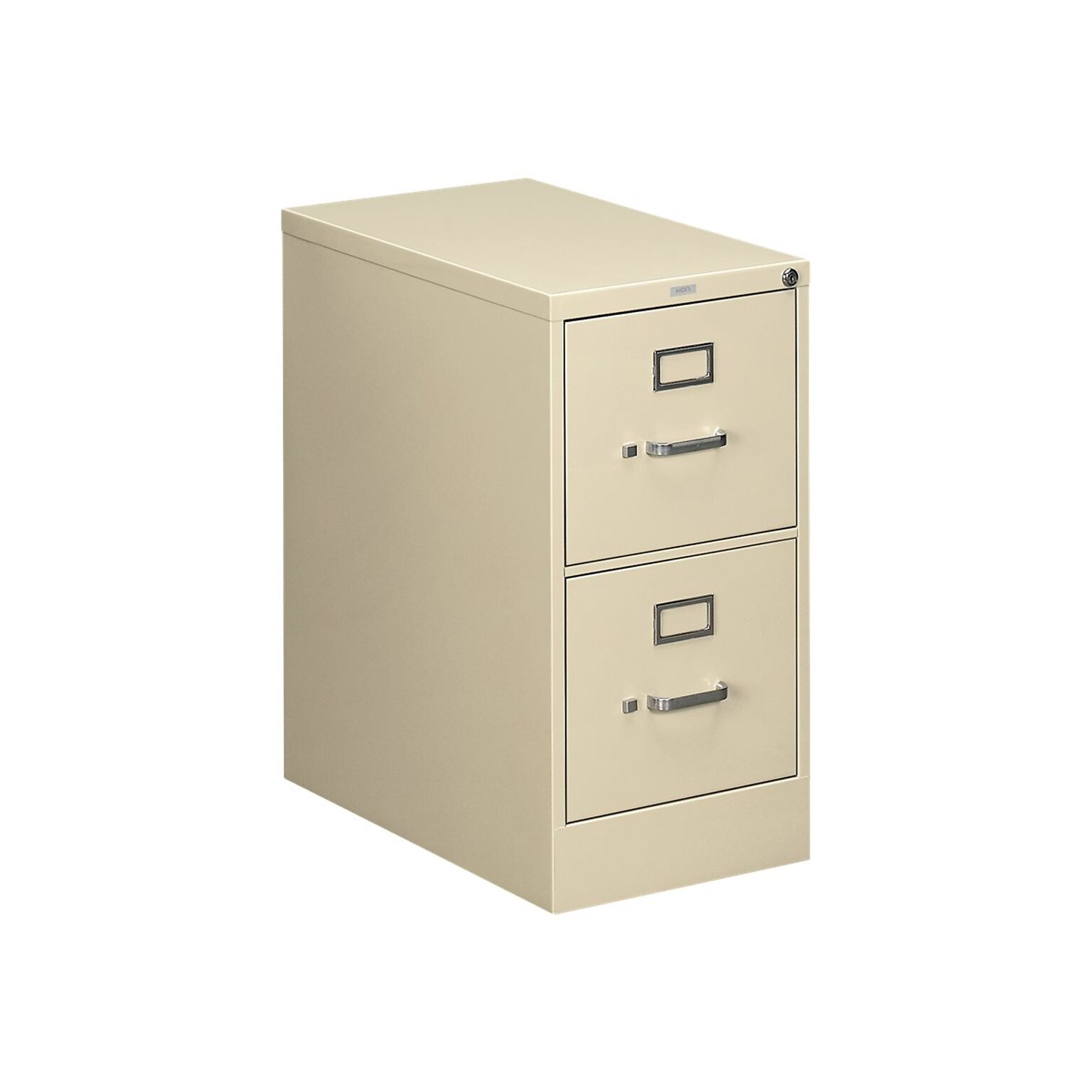 HON 510 Series 2-Drawer Vertical File Cabinet, Locking, Letter, Putty/Beige, 25D (HON512PL)