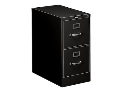 HON 510 Series 2-Drawer Vertical File Cabinet, Letter Size, Lockable, 29H x 15W x 25D, Black (H51