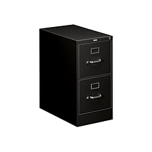 HON 510 Series 2-Drawer Vertical File Cabinet, Locking, Letter, Black, 25D (HON512PP)