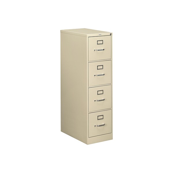 HON 510 Series 4-Drawer Vertical File Cabinet, Locking, Letter, Putty/Beige, 25D (HON514PL)