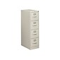 HON 510 Series 4-Drawer Vertical File Cabinet, Letter Size, Lockable, 52"H x 15"W x 25"D, Light Gray (HON514PQ)