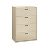 HON Brigade 600 Series 4-Drawer Lateral File Cabinet, Locking, Letter/Legal, Putty/Beige, 36W (HON6