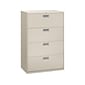 HON Brigade 600 Series 4-Drawer Lateral File Cabinet, Locking, Letter/Legal, Gray, 36"W (HON684LQ)