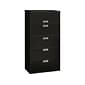 HON Brigade 600 Series 5-Drawer Lateral File Cabinet, Locking, Letter/Legal, Black, 36"W (H685.L.P)