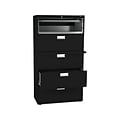 HON Brigade 600 Series 5-Drawer Lateral File Cabinet, Locking, Letter/Legal, Black, 36W (H685.L.P)