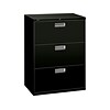 HON Brigade 600 Series 3-Drawer Lateral File Cabinet, Locking, Letter/Legal, Black, 30W (H673.L.P)