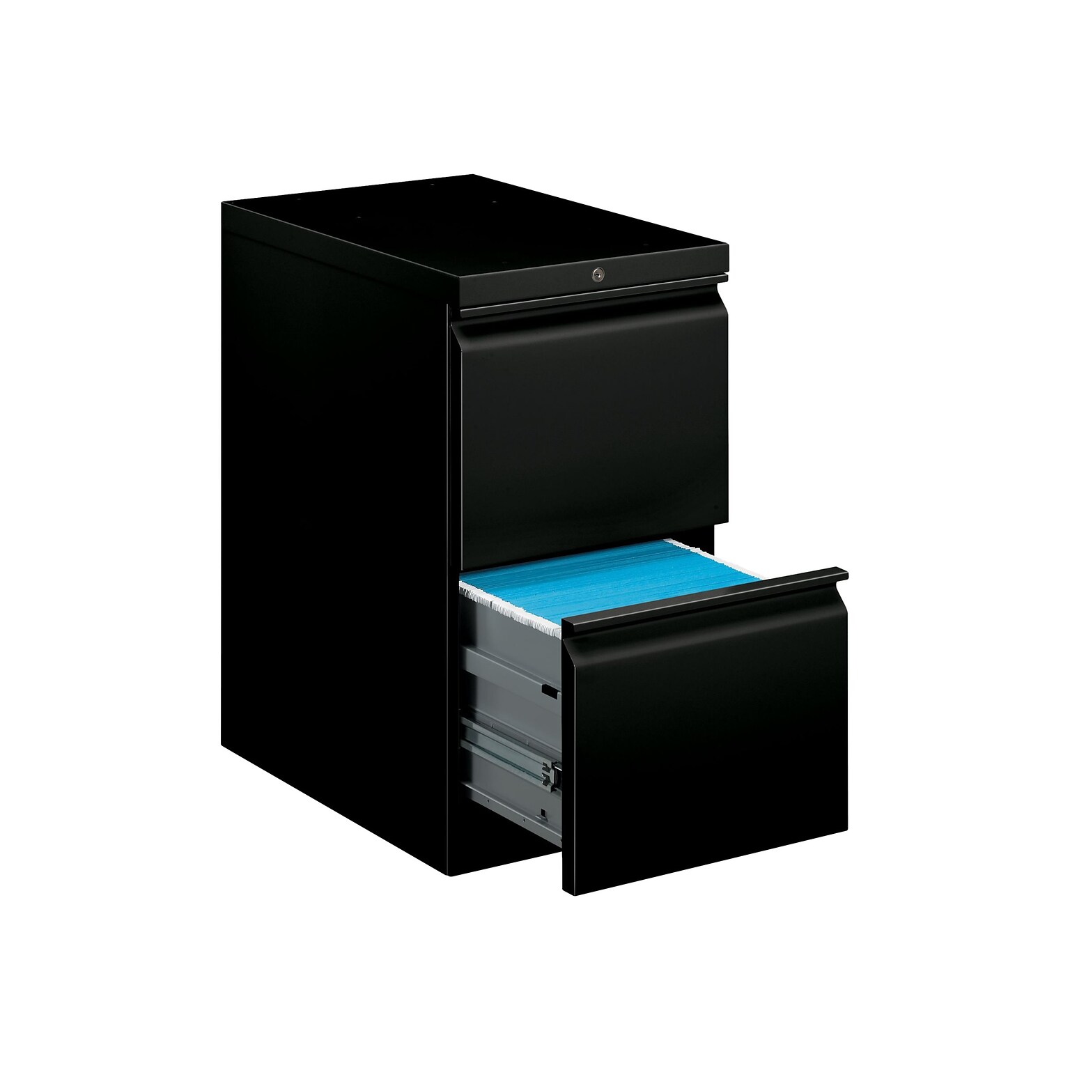 HON Brigade 2-Drawer Mobile Vertical File Cabinet, Letter Size, Lockable, 28H x 15W x 22.88D, Black (HON33823RP)