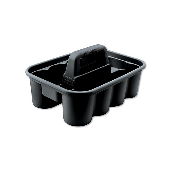 Rubbermaid Commercial Products Deluxe Housekeeping Cart Accessory, Black Polypropylene (FG315488BLA)