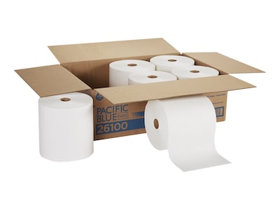 Pacific Blue Select Recycled Hardwound Paper Towels, 1-ply, 1000 ft./Roll, 6 Rolls/Carton (26100)