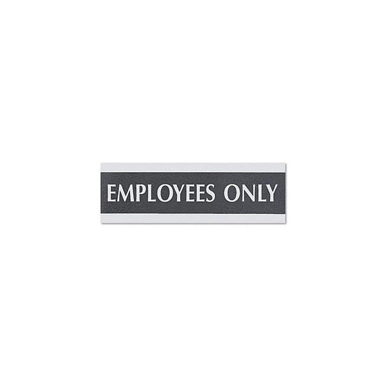 Headline Century Series Employees Only Indoor Door Sign, 9L x 3H, Silver/Black (4760)