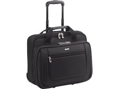 U.S. Luggage New York Rolling Briefcase Carry On Black Laptop Bag