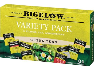 Bigelow Variety Pack Green Tea Bags, 64/Box (30568)