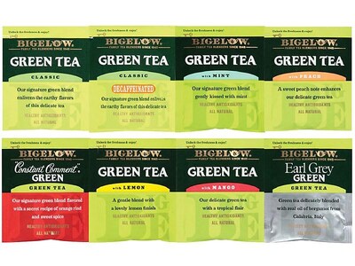 Bigelow Variety Pack Green Tea Bags, 64/Box (30568)