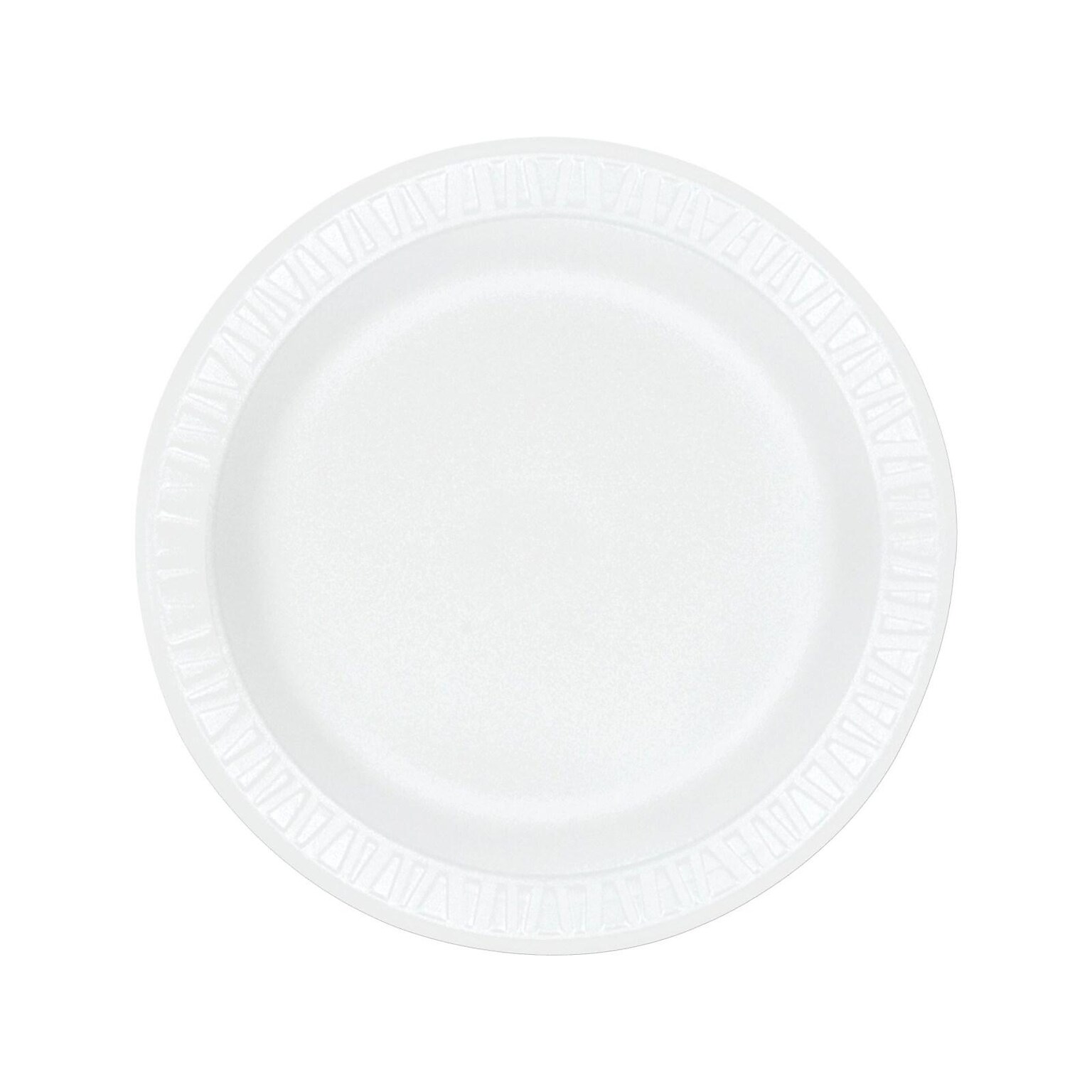 Dart Concorde Polystyrene Plates, White, 500/Carton (10PWC)