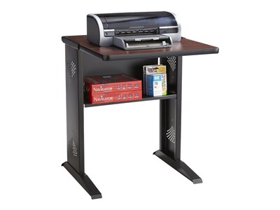 Safco Reversible Top Metal Mobile Printer Stand with Lockable Wheels, Black/Mahogany/Oak (1934)