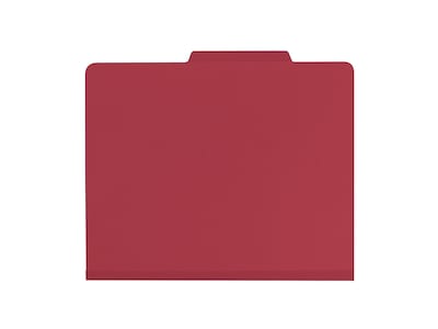Smead Card Stock Heavy Duty Classification Folders, 2 Expansion, Letter Size, 1 Divider, Red, 10/Bo