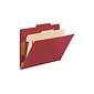 Smead Card Stock Classification Folders, 2" Expansion, Letter Size, 1 Divider, Red, 10/Box (13703)