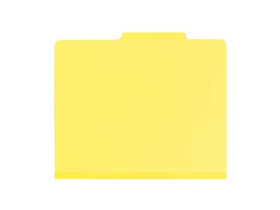 Smead Card Stock Heavy Duty Classification Folders, 2 Expansion, Letter Size, 1 Divider, Yellow, 10