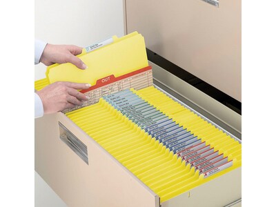 Smead Card Stock Heavy Duty Classification Folders, 2" Expansion, Letter Size, 1 Divider, Yellow, 10/Box (13704)